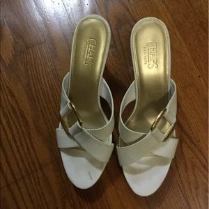 CHAPS White Wedge Makayla Sandals